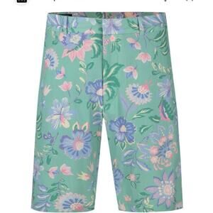 Polo Ralph Lauren Mens Shorts Green Blue Floral Lined Stretch Golf 10” Sz 34